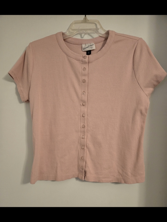 Universal Thread Tops - Universal Thread Dusty Pink Short Sleeve Button-Front Top